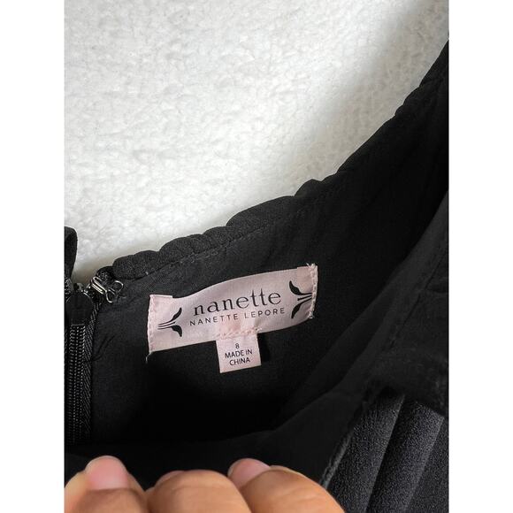 Nanette Lepore Black Tiered Ruffle Hem Off Shoulder Mini Dress Womens 8 - Picture 10 of 14